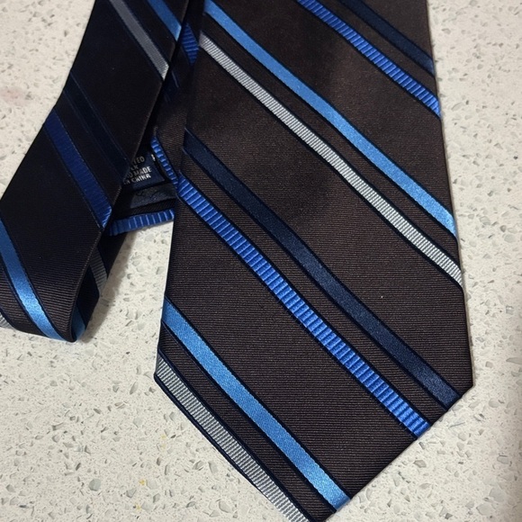 Paul Fredrick Other - Paul Fredrick Classic Blue and Black Striped Tie